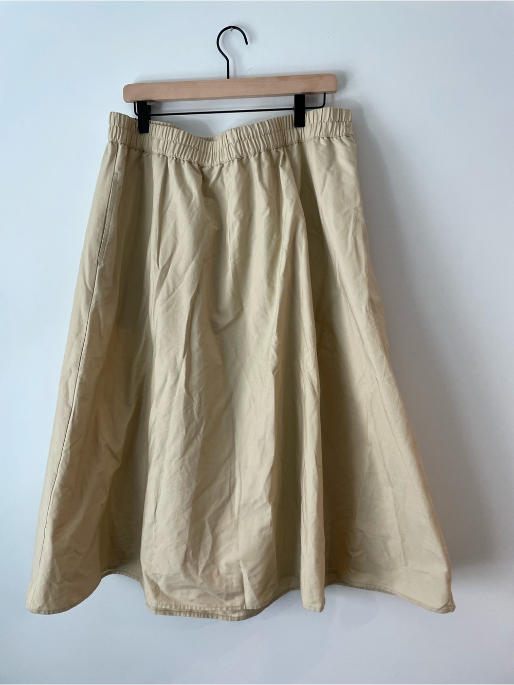 a new day Beige A-Line Elastic Waist Skirt